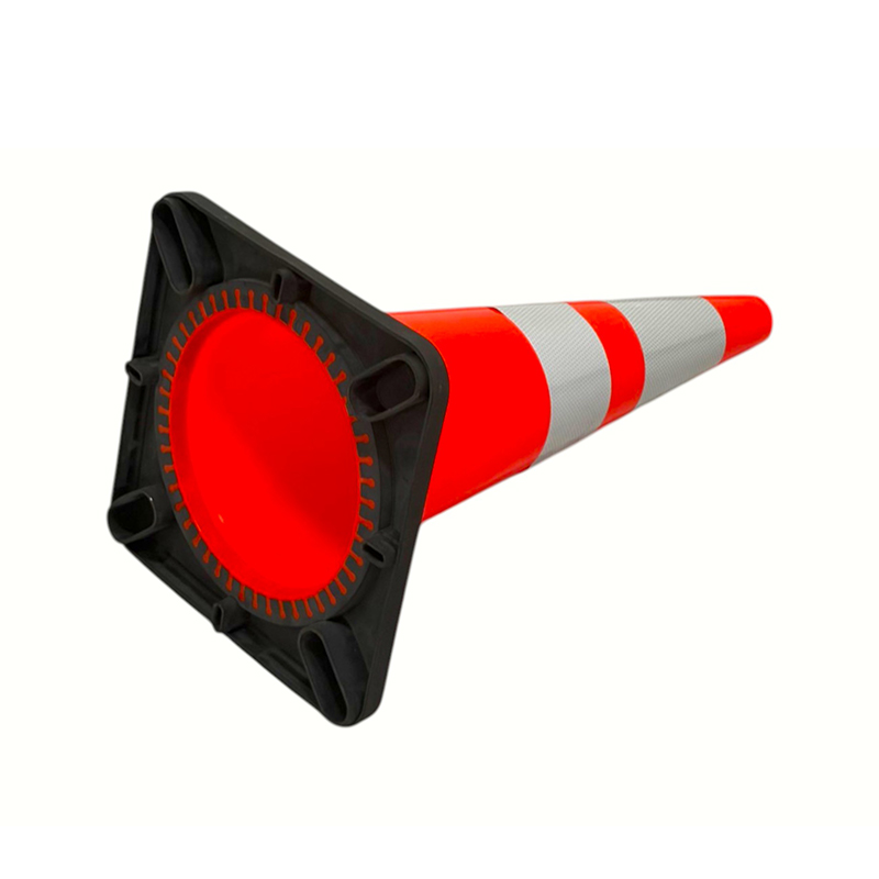 Cone de segurança de trânsito em PVC de alta elasticidade com base de borracha ponderada opcional para controle rodoviário em todas as condições climáticas e isolamento de perigos Cone de segurança de trânsito em PVC de alta elasticidade com base de borracha ponderada opcional para controle rodoviário em todas as condições climáticas e isolamento de perigos