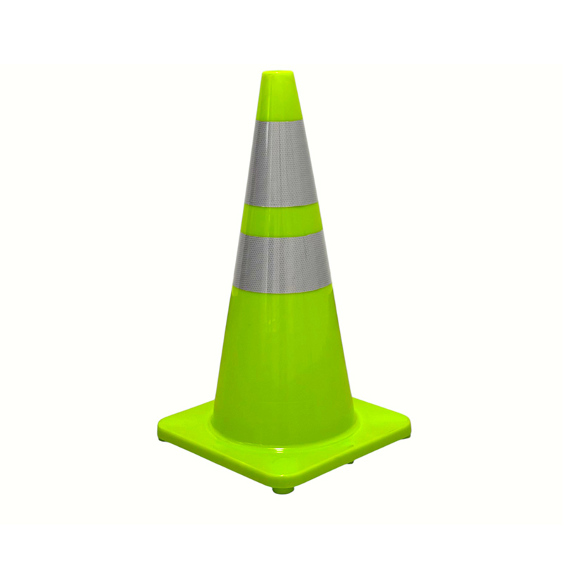 Cone de segurança de trânsito em PVC de alta elasticidade com base de borracha ponderada opcional para controle rodoviário em todas as condições climáticas e isolamento de perigos Cone de segurança de trânsito em PVC de alta elasticidade com base de borracha ponderada opcional para controle rodoviário em todas as condições climáticas e isolamento de perigos