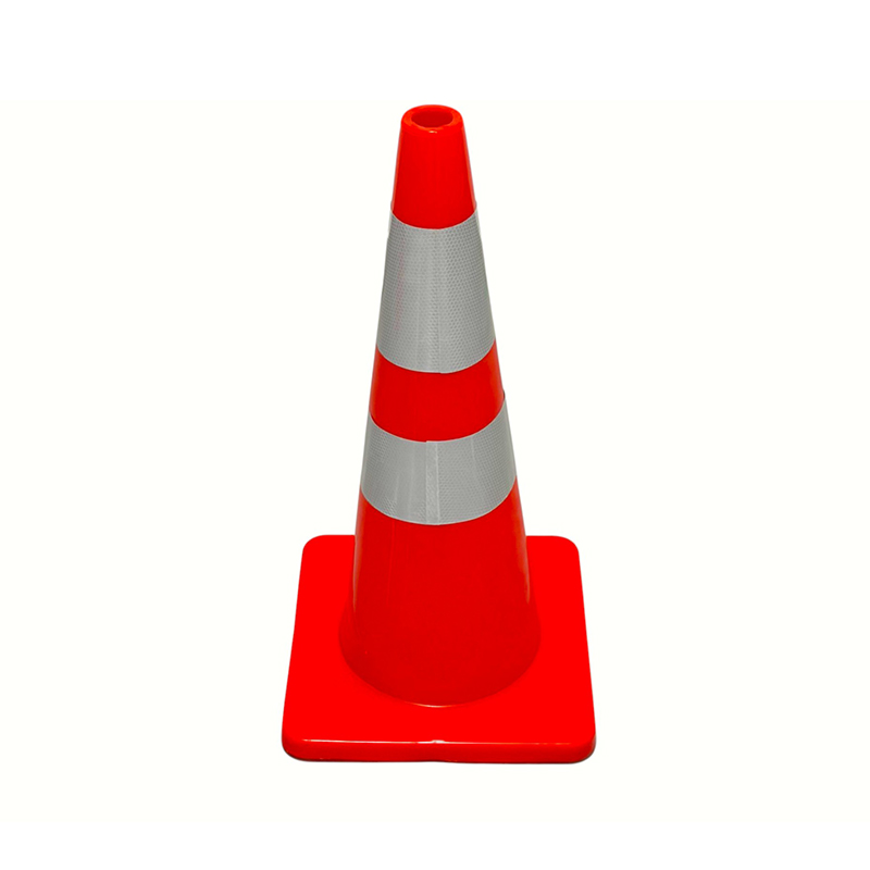 Cone de segurança de trânsito em PVC de alta elasticidade com base de borracha ponderada opcional para controle rodoviário em todas as condições climáticas e isolamento de perigos Cone de segurança de trânsito em PVC de alta elasticidade com base de borracha ponderada opcional para controle rodoviário em todas as condições climáticas e isolamento de perigos