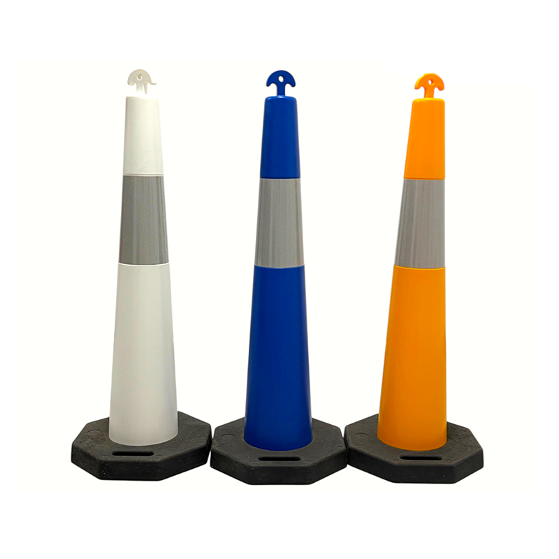 Cone de tráfego de PVC de alta flexibilidade T-TOP portátil para perímetros de construção