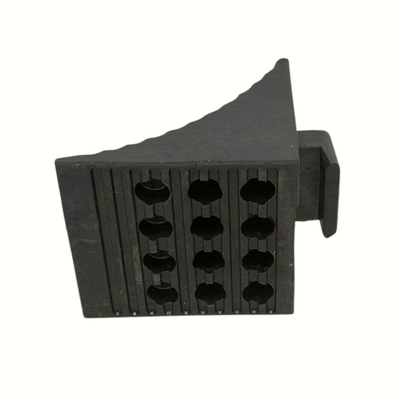 Batentes de roda de borracha antiderrapante reforçados triangulares (com alça integrada)