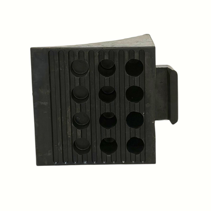 Batentes de roda de borracha antiderrapante reforçados triangulares (com alça integrada)