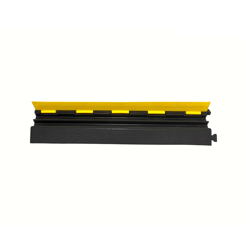 Protetor de cabo resistente de 2 canais com base de borracha de grau de engenharia amarelo
