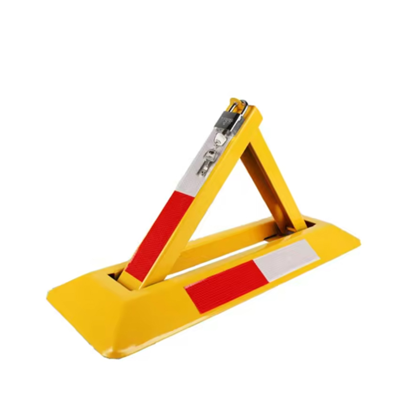 Bloqueio de estacionamento manual triangular anti-alavança anti-colisão de cor de aviso vermelha/amarela