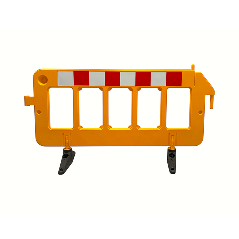 Guarda-corpo giratório para pedestres com intertravamento integrado e moldado por sopro, tipo suporte resistente