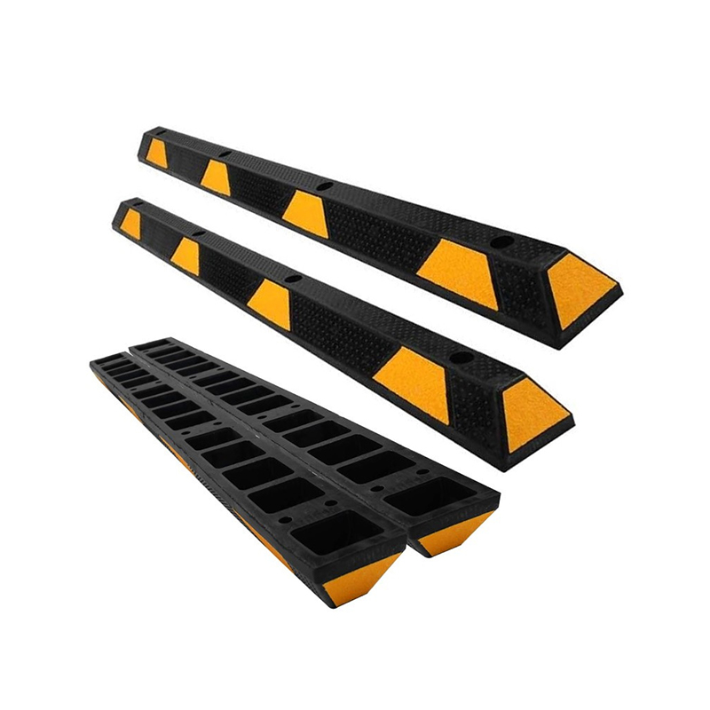 Paradas de roda de borracha de aviso reflexivo extra-longo de grau industrial com cobertura total de roda dupla de 183 cm