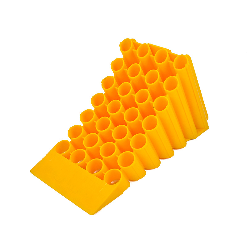 Paradas de roda de borracha antiderrapantes com design triangular de alta aderência