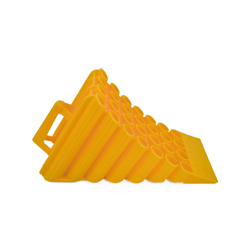 Paradas de roda de borracha antiderrapantes com design triangular de alta aderência
