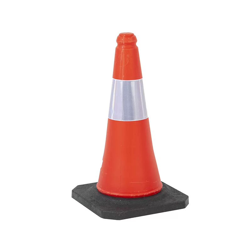 Cone de trânsito de plástico resistente com base de borracha