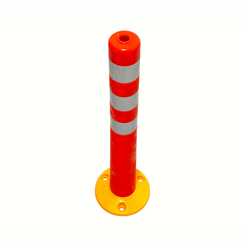 Poste delineador de PVC flexível com colares reflexivos