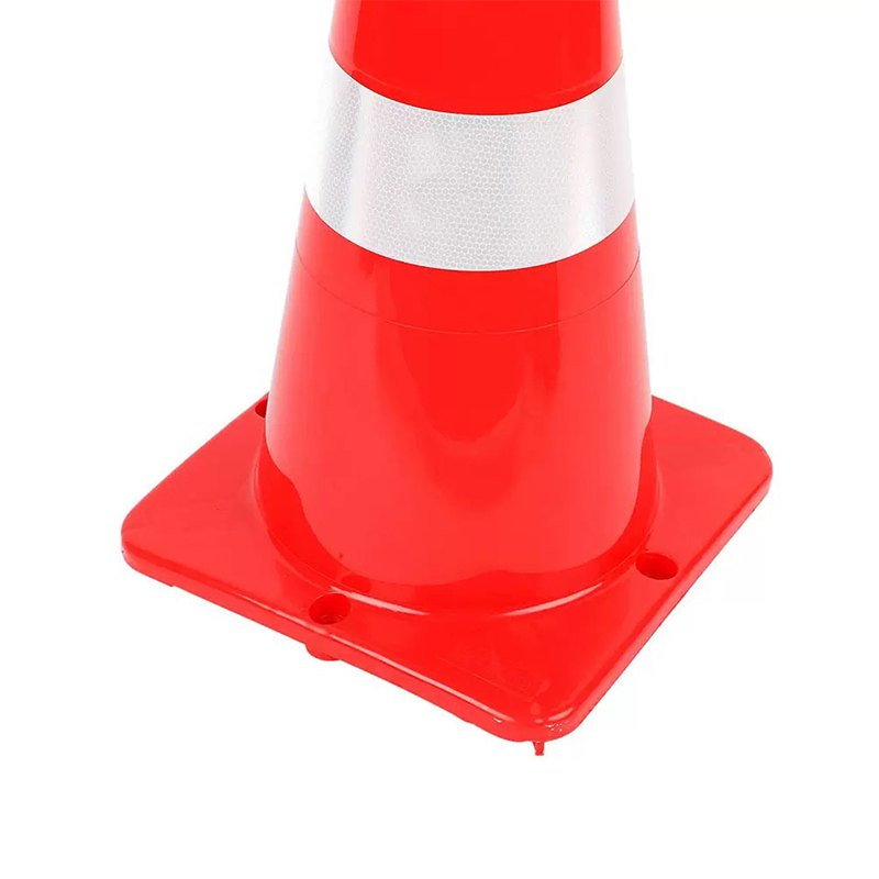 Cone de tráfego de plástico LDPE de corpo largo com colares reflexivos