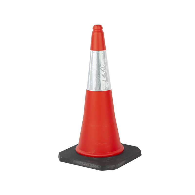 Cone de trânsito de plástico resistente com base de borracha