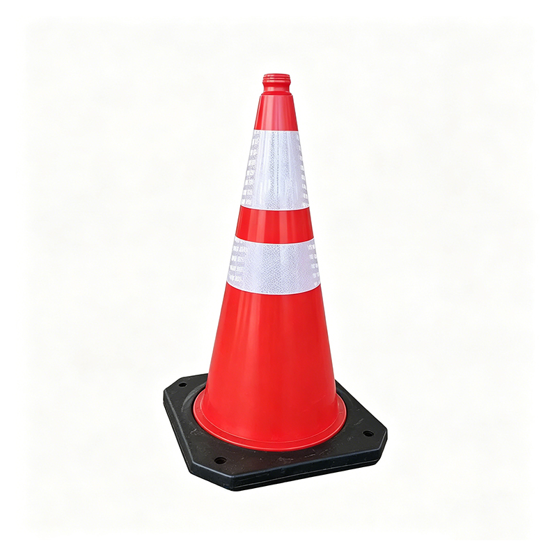 Cone de tráfego de plástico HDPE integrado com orifício para alça superior
