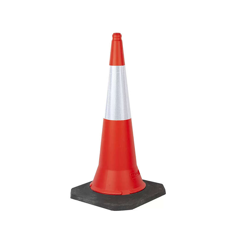 Cone de trânsito de plástico resistente com base de borracha