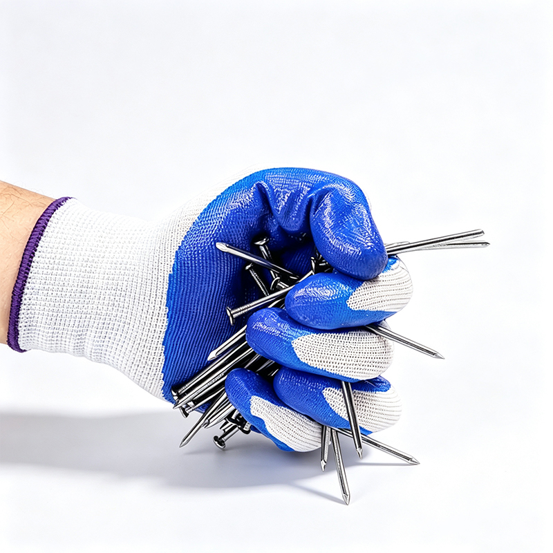 Luvas de trabalho revestidas de nitrilo resistentes a produtos químicos e óleos