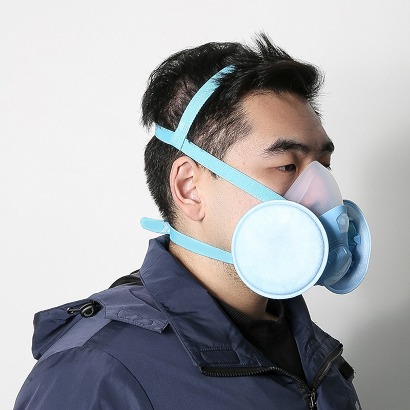 Máscara de gás de silicone com filtro duplo