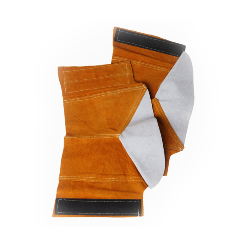 Capa para pés de soldagem em couro dividido de vaca costurada em Kevlar