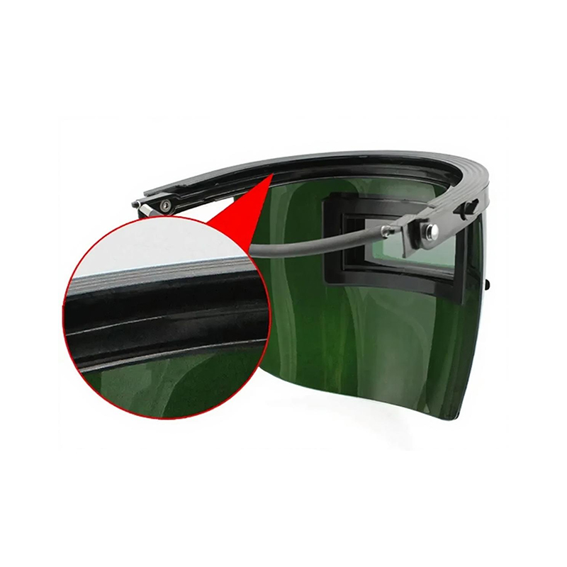 Máscara de soldagem com revestimento automático montada no capacete