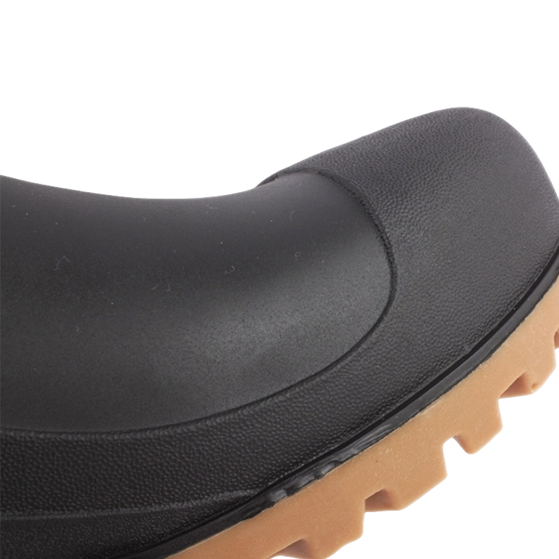 Botas de chuva em PVC com biqueira de aço fosco preto