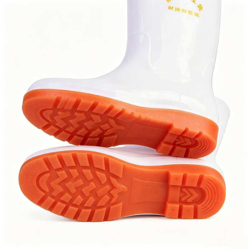 Botas de chuva em PVC branco de qualidade alimentar