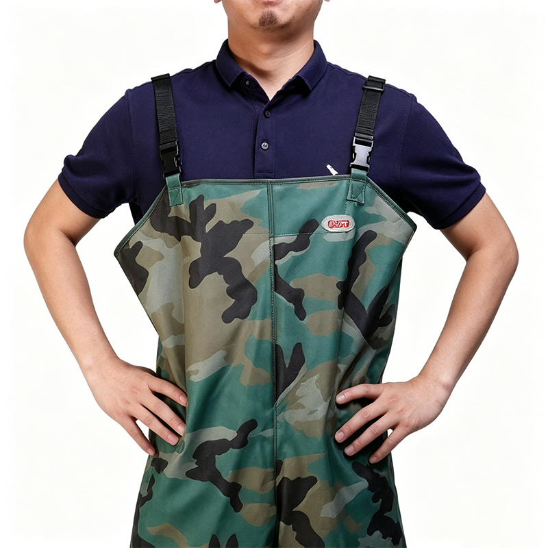 Waders de peito de lona de PVC para serviços pesados