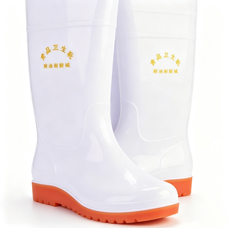 Botas de chuva em PVC branco de qualidade alimentar