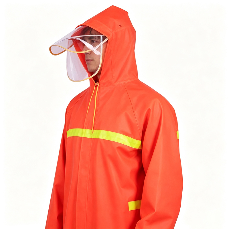 Capa de chuva estilo casaco longo soldado sem costura