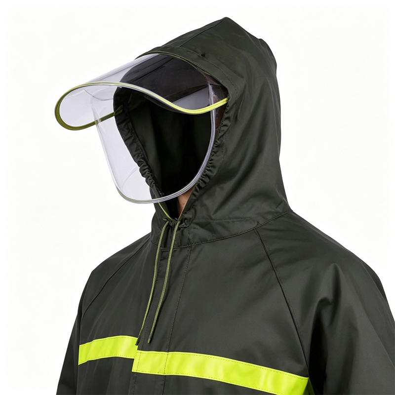 Capa de chuva estilo casaco longo soldado sem costura