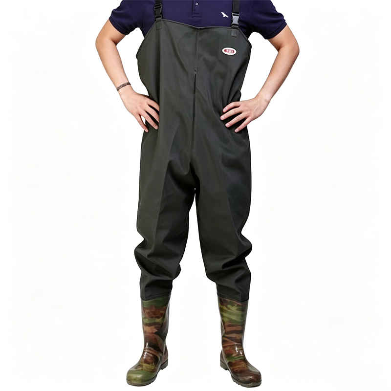Waders de peito de lona de PVC para serviços pesados