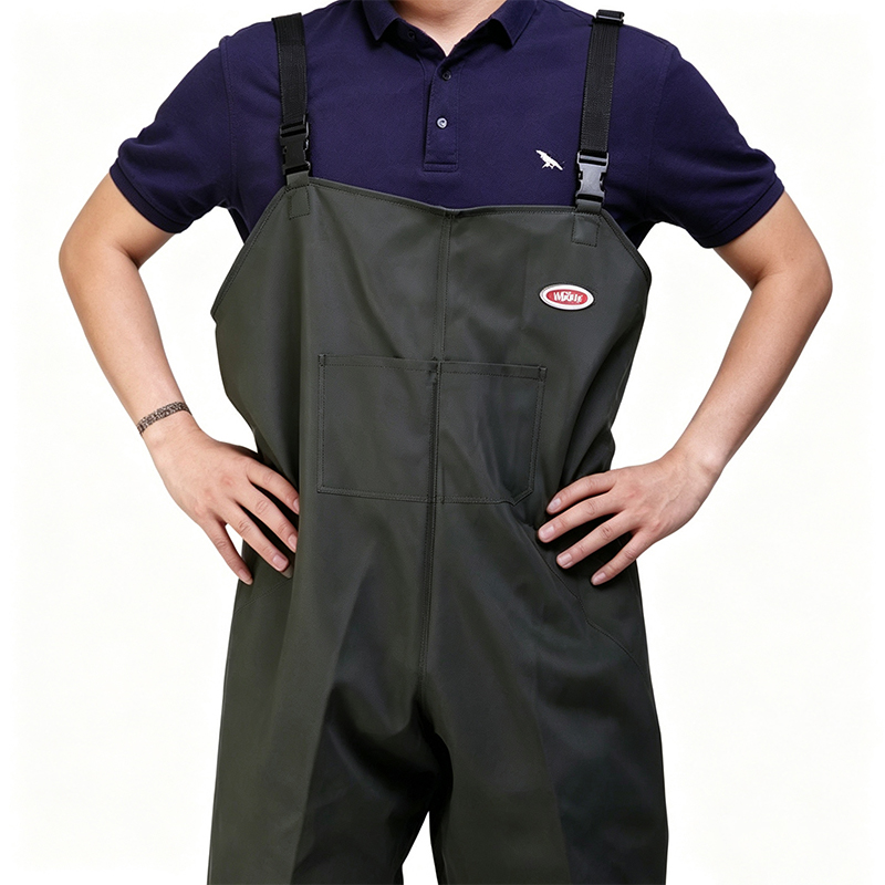 Waders de peito de lona de PVC para serviços pesados