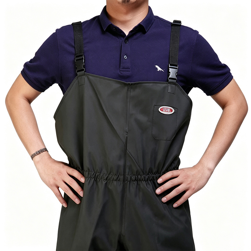 Waders de peito de lona de PVC para serviços pesados