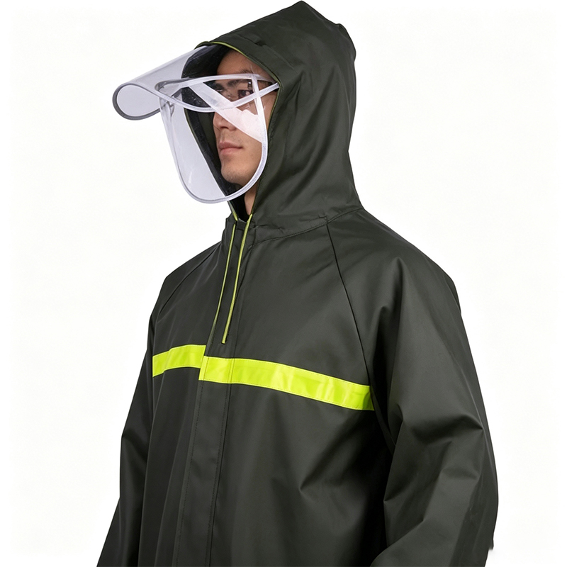 Capa de chuva estilo casaco longo soldado sem costura