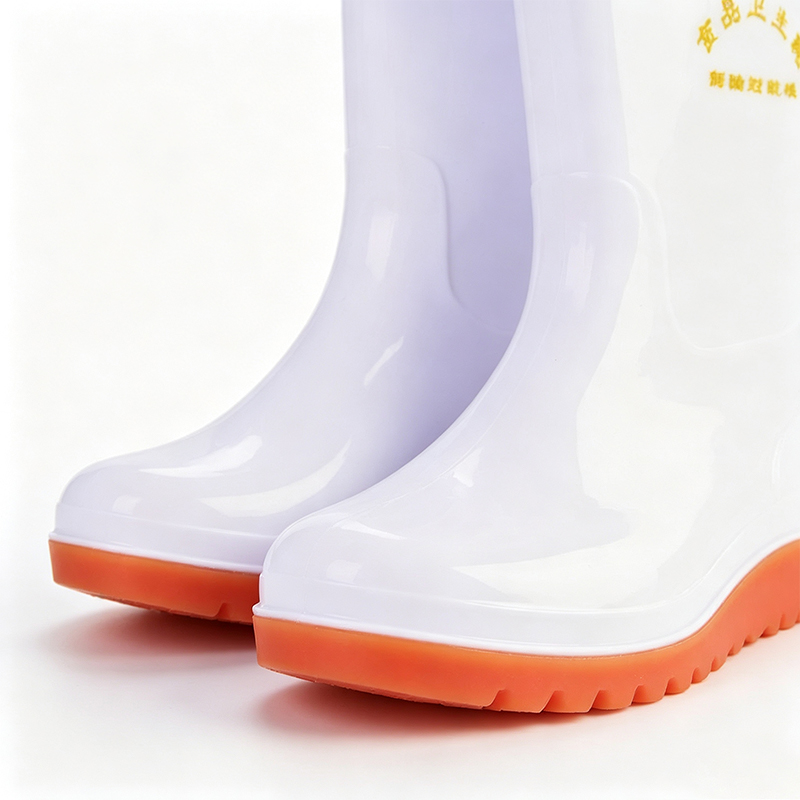Botas de chuva em PVC branco de qualidade alimentar