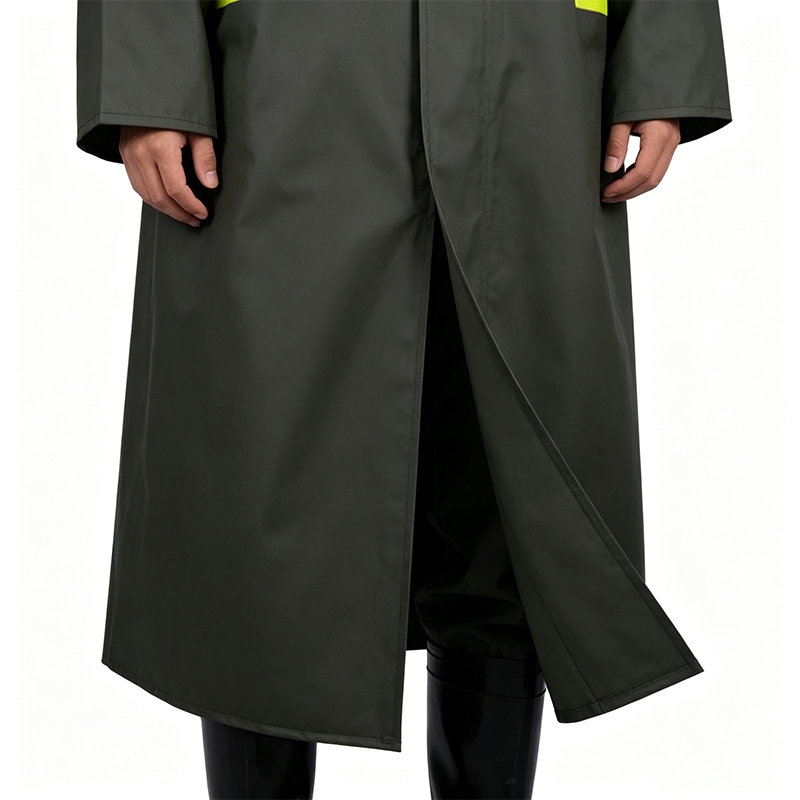 Capa de chuva estilo casaco longo soldado sem costura